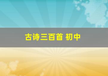 古诗三百首 初中